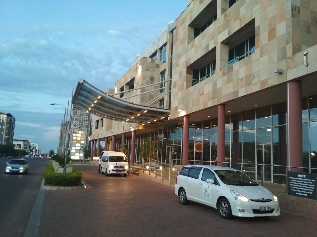Traveyola Cars in front of Masa Hotel in Gaborone, Botswana