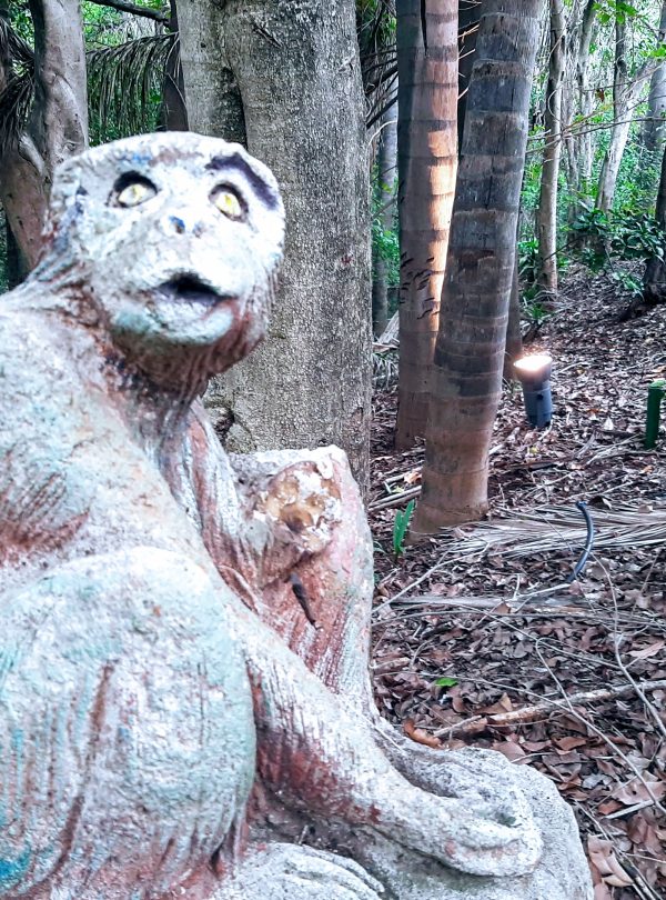 Traveyola Monkey sculpture in the Jungle at Sun City